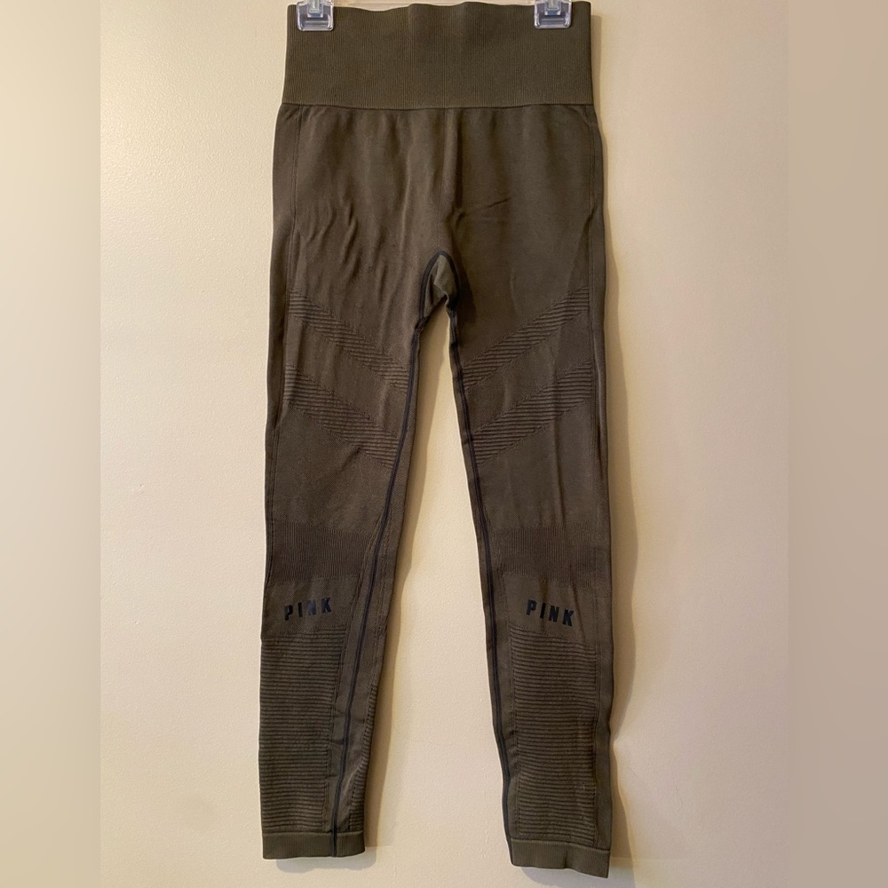 Pink brand army green women’s leggings size L